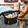 imageAccmor Universal Stroller Organizer with Detachable Phone Bag Stroller Bag Caddy Organizer Stroller Accessories for Uppababy Baby Jogger Nuna Doona Britax StrollersBlack