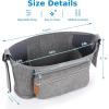 imageAccmor Universal Stroller Organizer with Detachable Phone Bag Stroller Bag Caddy Organizer Stroller Accessories for Uppababy Baby Jogger Nuna Doona Britax StrollersGrey
