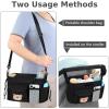 imageAccmor Universal Stroller Organizer with Detachable Phone Bag Stroller Bag Caddy Organizer Stroller Accessories for Uppababy Baby Jogger Nuna Doona Britax StrollersWith Shoulder StrapBear