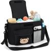 imageAccmor Universal Stroller Organizer with Detachable Phone Bag Stroller Bag Caddy Organizer Stroller Accessories for Uppababy Baby Jogger Nuna Doona Britax StrollersWith Shoulder StrapBear