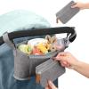imageAccmor Universal Stroller Organizer with Detachable Phone Bag Stroller Bag Caddy Organizer Stroller Accessories for Uppababy Baby Jogger Nuna Doona Britax StrollersGrey