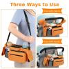imageAccmor Universal Stroller Organizer with Insulated Cup Holder Detachable Phone Bag and Shoulder StrapStroller Bag Caddy Organizer Fits for Uppababy Baby Jogger Britax StrollersAll Orange