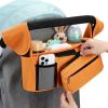 imageAccmor Universal Stroller Organizer with Insulated Cup Holder Detachable Phone Bag and Shoulder StrapStroller Bag Caddy Organizer Fits for Uppababy Baby Jogger Britax StrollersAll Orange