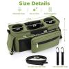 imageAccmor Universal Stroller Organizer with Insulated Cup Holder Detachable Phone Bag and Shoulder StrapStroller Bag Caddy Organizer Fits for Uppababy Baby Jogger Britax StrollersAll Green