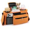 imageAccmor Universal Stroller Organizer with Insulated Cup Holder Detachable Phone Bag and Shoulder StrapStroller Bag Caddy Organizer Fits for Uppababy Baby Jogger Britax StrollersAll Orange