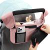 imageAccmor Universal Stroller Organizer with Insulated Cup Holder Detachable Phone Bag and Shoulder StrapStroller Bag Caddy Organizer Fits for Uppababy Baby Jogger Britax StrollersPink  Black Pocket