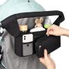 imageAccmor Universal Stroller Organizer with Insulated Cup Holder Detachable Phone Bag and Shoulder StrapStroller Bag Caddy Organizer Fits for Uppababy Baby Jogger Britax StrollersAll Black