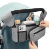 imageAccmor Universal Stroller Organizer with Insulated Cup Holder Detachable Phone Bag and Shoulder StrapStroller Bag Caddy Organizer Fits for Uppababy Baby Jogger Britax StrollersAll Grey