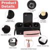 imageAccmor Universal Stroller Organizer with Insulated Cup Holder Detachable Phone Bag and Shoulder StrapStroller Bag Caddy Organizer Fits for Uppababy Baby Jogger Britax StrollersBlack  Pink Pocket