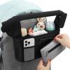 imageAccmor Universal Stroller Organizer with Insulated Cup Holder Detachable Phone Bag and Shoulder StrapStroller Bag Caddy Organizer Fits for Uppababy Baby Jogger Britax StrollersBlack  Grey Pocket
