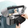 imageAccmor Universal Stroller Organizer with Insulated Cup Holder Detachable Phone Bag and Shoulder StrapStroller Bag Caddy Organizer Fits for Uppababy Baby Jogger Britax StrollersGrey  Black Pocket