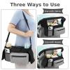 imageAccmor Universal Stroller Organizer with Insulated Cup Holder Detachable Phone Bag and Shoulder StrapStroller Bag Caddy Organizer Fits for Uppababy Baby Jogger Britax StrollersBlack  Grey Pocket