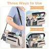 imageAccmor Universal Stroller Organizer with Insulated Cup Holder Detachable Phone Bag and Shoulder StrapStroller Bag Caddy Organizer Fits for Uppababy Baby Jogger Britax StrollersAll Off White