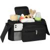 imageAccmor Universal Stroller Organizer with Insulated Cup Holder Detachable Phone Bag and Shoulder StrapStroller Bag Caddy Organizer Fits for Uppababy Baby Jogger Britax StrollersAll Black