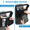 imageAccmor Universal Stroller Organizer with Insulated Cup Holder Detachable Phone Bag and Shoulder StrapStroller Bag Caddy Organizer Fits for Uppababy Baby Jogger Britax StrollersBlack with Mesh Pocket