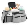 imageAccmor Universal Stroller Organizer with Insulated Cup Holder Detachable Phone Bag and Shoulder StrapStroller Bag Caddy Organizer Fits for Uppababy Baby Jogger Britax StrollersAll Grey