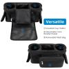 imageAccmor Universal Stroller Organizer with Insulated Cup Holder Detachable Phone Bag and Shoulder StrapStroller Bag Caddy Organizer Fits for Uppababy Baby Jogger Britax StrollersBlack with Mesh Pocket