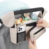 imageAccmor Universal Stroller Organizer with Insulated Cup Holder Detachable Phone Bag and Shoulder StrapStroller Bag Caddy Organizer Fits for Uppababy Baby Jogger Britax StrollersAll Off White