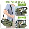 imageAccmor Universal Stroller Organizer with Insulated Cup Holder Detachable Phone Bag and Shoulder StrapStroller Bag Caddy Organizer Fits for Uppababy Baby Jogger Britax StrollersAll Green