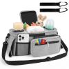 imageAccmor Universal Stroller Organizer with Insulated Cup Holder Detachable Phone Bag and Shoulder StrapStroller Bag Caddy Organizer Fits for Uppababy Baby Jogger Britax StrollersAll Grey