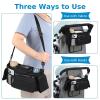 imageAccmor Universal Stroller Organizer with Insulated Cup Holder Detachable Phone Bag and Shoulder StrapStroller Bag Caddy Organizer Fits for Uppababy Baby Jogger Britax StrollersBlack with Mesh Pocket