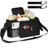 imageAccmor Universal Stroller Organizer with Insulated Cup Holder Detachable Phone Bag and Shoulder StrapStroller Bag Caddy Organizer Fits for Uppababy Baby Jogger Britax StrollersAll Black