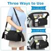 imageAccmor Universal Stroller Organizer with Insulated Cup Holder Detachable Phone Bag and Shoulder StrapStroller Bag Caddy Organizer Fits for Uppababy Baby Jogger Britax StrollersAll Black