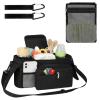 imageAccmor Universal Stroller Organizer with Insulated Cup Holder Detachable Phone Bag and Shoulder StrapStroller Bag Caddy Organizer Fits for Uppababy Baby Jogger Britax StrollersBlack with Mesh Pocket