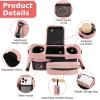 imageAccmor Universal Stroller Organizer with Insulated Cup Holder Detachable Phone Bag and Shoulder StrapStroller Bag Caddy Organizer Fits for Uppababy Baby Jogger Britax StrollersAll Pink