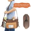 imageAccmor Universal Stroller Organizer with Insulated Cup Holder Stroller Caddy Bag Accessories Stroller Cup Holder Organizer for Uppababy Baby Jogger Britax Stroller BlueBrown