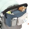 imageAccmor Universal Stroller Organizer with Insulated Cup Holder Stroller Caddy Bag Accessories Stroller Cup Holder Organizer for Uppababy Baby Jogger Britax Stroller BlueBlue