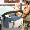imageAccmor Universal Stroller Organizer with Insulated Cup Holder Stroller Caddy Bag Accessories Stroller Cup Holder Organizer for Uppababy Baby Jogger Britax Stroller BlueBlue