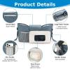 imageAccmor Universal Stroller Organizer with Insulated Cup Holder Stroller Caddy Bag Accessories Stroller Cup Holder Organizer for Uppababy Baby Jogger Britax Stroller BlueBlue