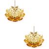 imageAccmor Zinc Alloy Incense Holder Lotus Stick Incense Burner Incense Holder for StickCoilCone Incense with Ash CatcherCopperGold
