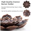 imageAccmor Zinc Alloy Incense Holder Lotus Stick Incense Burner Incense Holder for StickCoilCone Incense with Ash CatcherCopperRed Copper