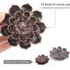 imageAccmor Zinc Alloy Incense Holder Lotus Stick Incense Burner Incense Holder for StickCoilCone Incense with Ash CatcherCopperRed Copper