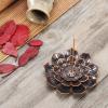 imageAccmor Zinc Alloy Incense Holder Lotus Stick Incense Burner Incense Holder for StickCoilCone Incense with Ash CatcherCopperRed Copper