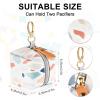 imageBaby Pacifier Case with Clip Baby Pacifier Holder Pouch Box for Diaper Bag Holds 2 Pacifiers for Travel Outdoor Activities Small Baby UtensilsGreen Leafcolorful stone