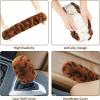 imageFluffy Steering Wheel Cover for Women Girls Accmor Universal Fit 15 inch Fur Car Wheel Cover ampamp Handbrake Cover ampamp Gear Shift Cover Set Fashion Winter Warm Fuzzy Vehicle Wheel Protector BlackDark BrownLeopard