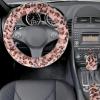 imageFluffy Steering Wheel Cover for Women Girls Accmor Universal Fit 15 inch Fur Car Wheel Cover ampamp Handbrake Cover ampamp Gear Shift Cover Set Fashion Winter Warm Fuzzy Vehicle Wheel Protector BlackPinkBrown Leopard