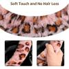 imageFluffy Steering Wheel Cover for Women Girls Accmor Universal Fit 15 inch Fur Car Wheel Cover ampamp Handbrake Cover ampamp Gear Shift Cover Set Fashion Winter Warm Fuzzy Vehicle Wheel Protector BlackPinkBrown Leopard
