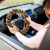 imageFluffy Steering Wheel Cover for Women Girls Accmor Universal Fit 15 inch Fur Car Wheel Cover ampamp Handbrake Cover ampamp Gear Shift Cover Set Fashion Winter Warm Fuzzy Vehicle Wheel Protector BlackKhakiBlack Tiger Stripe