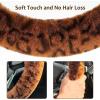 imageFluffy Steering Wheel Cover for Women Girls Accmor Universal Fit 15 inch Fur Car Wheel Cover ampamp Handbrake Cover ampamp Gear Shift Cover Set Fashion Winter Warm Fuzzy Vehicle Wheel Protector BlackDark BrownLeopard