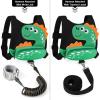 imageToddler Harness Leash with Anti Lost Wrist Link Accmor Cute Dinosaur Kids Harness Children Leash for Outdoor Travel Adorable Baby Anti Lost Leash Walking Wristband Assistant Strap Keep Babies CloseBlackGreen Spotted Brachiosaurus  Black Link