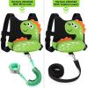 imageToddler Harness Leash with Anti Lost Wrist Link Accmor Cute Dinosaur Kids Harness Children Leash for Outdoor Travel Adorable Baby Anti Lost Leash Walking Wristband Assistant Strap Keep Babies CloseBlackLight Green Spotted Brachiosaurus  Green Link