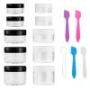 imageAccmor 10 Pieces Makeup Travel Containers with Lids 35 1015 20 Gram Size Cosmetic Jars with 5 Pieces Mini Spatulas for Giftrandom color2 Colors