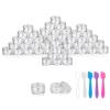 imageAccmor 100 Pieces 3g Empty Sample Containers with Lids Cosmetic Jars with 5 Pieces Mini SpatulasClear