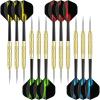 imageAccmor 12 Pack Steel Tip Darts24G Professional Metal Darts Set for DartboardGoldStyle B