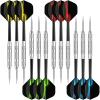 imageAccmor 12 Pack Steel Tip Darts24G Professional Metal Darts Set for DartboardSilverStyle B