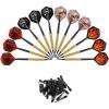 imageAccmor 12 Pcs Darts Plastic Tip Soft Tip Darts Set 14g Plastic Tipped Dart Attach Extra 36 Black 2BA Replacement Tips Soft Tip Darts for ElectronicPlastic DartboardRed  Brown  BlackLegend